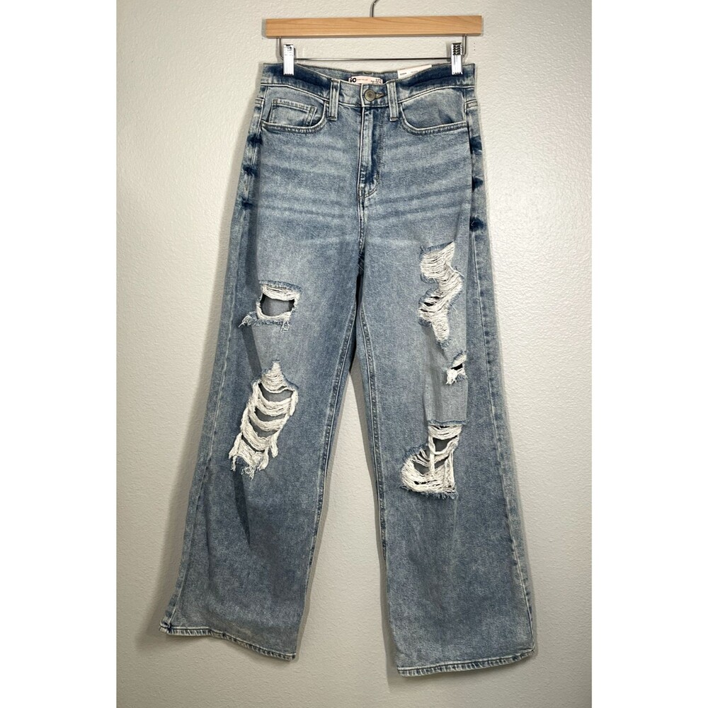 NWT SO Jeans Super High Rise 90's Wide Pants Women's Size 5/27 W Distressed NEW